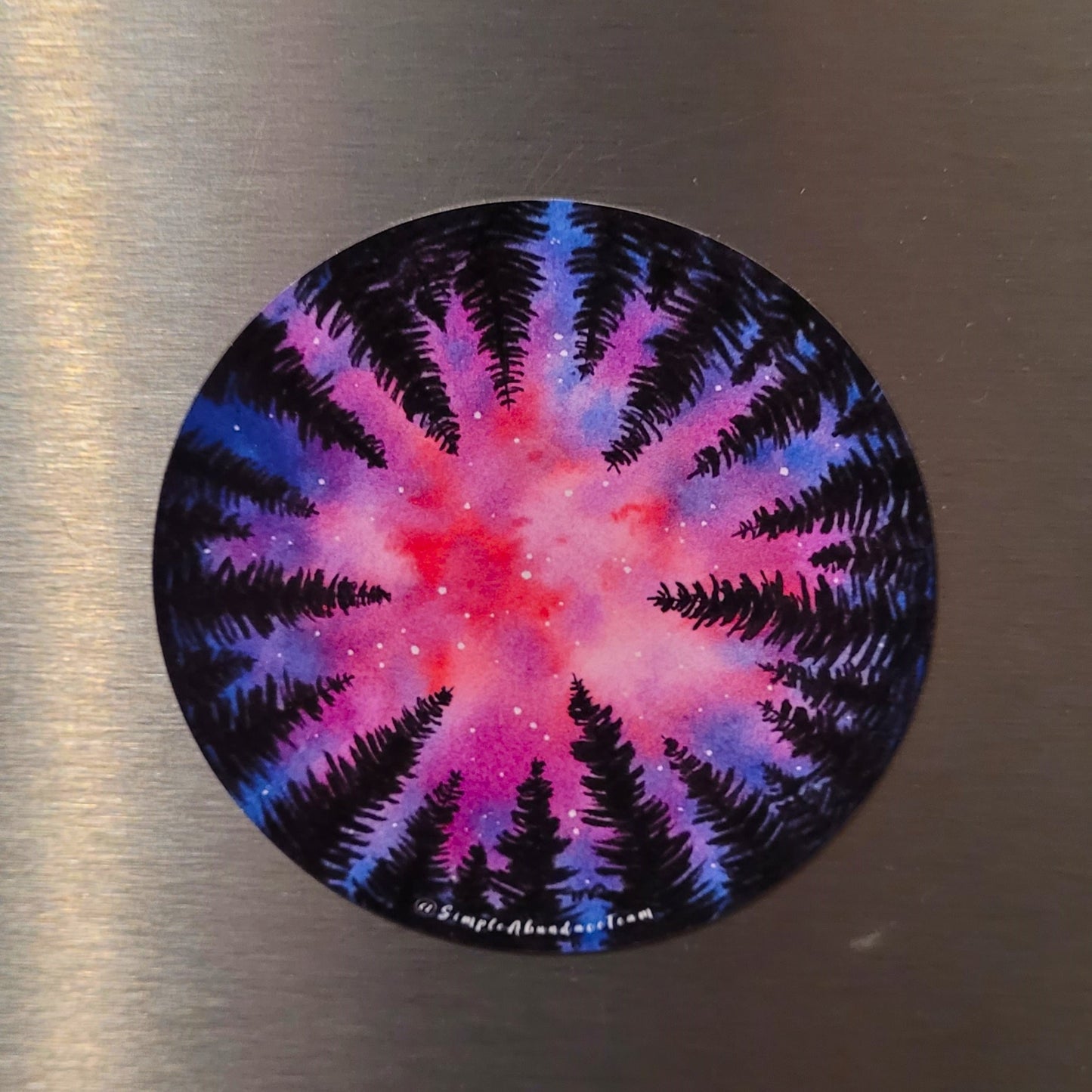 "Pink Nebula" Water Proof Magnet 75mm