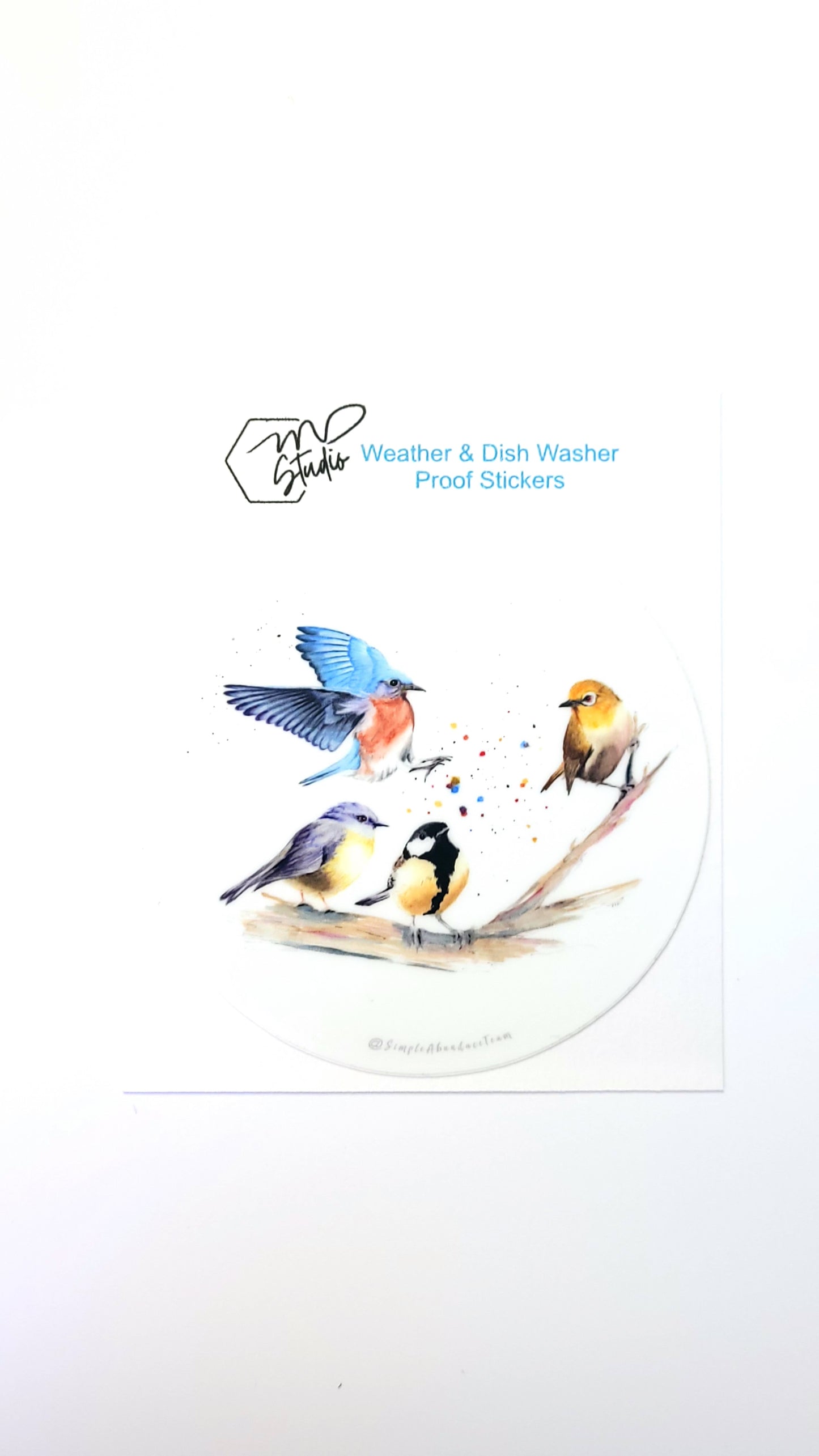 "Crashing In" Weather Proof Bird Sticker