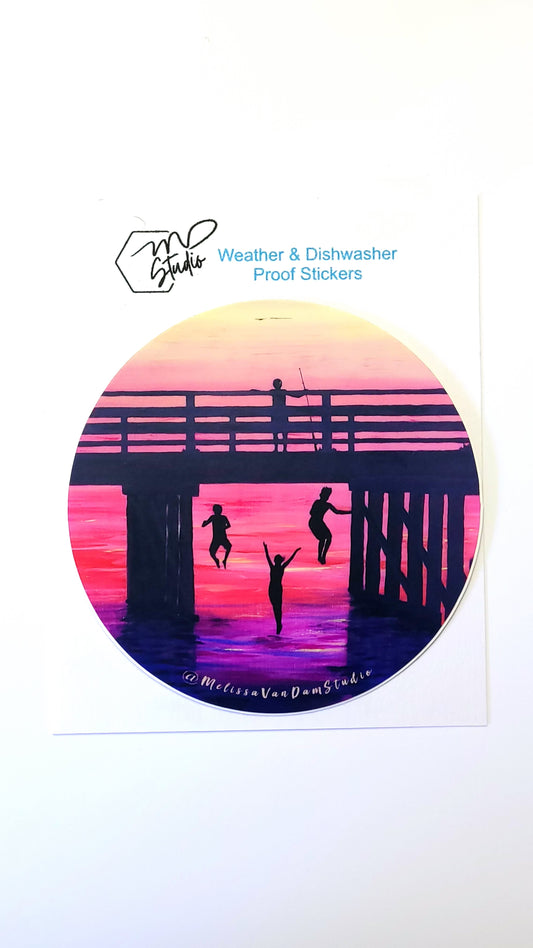"Just Jump" Weather Proof Circle Sticker 75mm