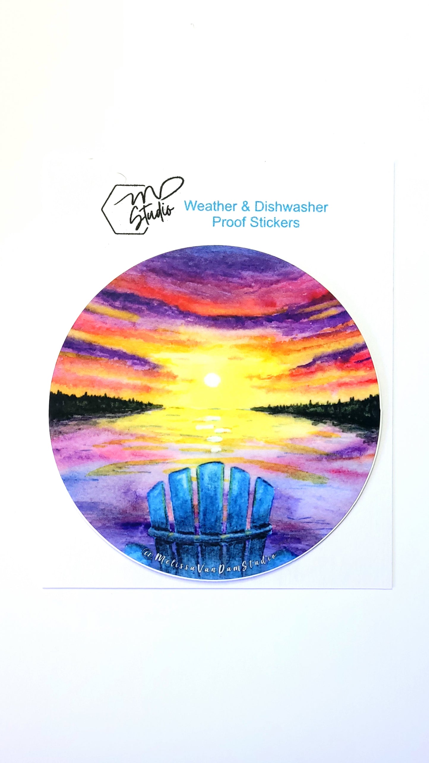 "Muskoka View" Weather Proof Circle Sticker 75mm