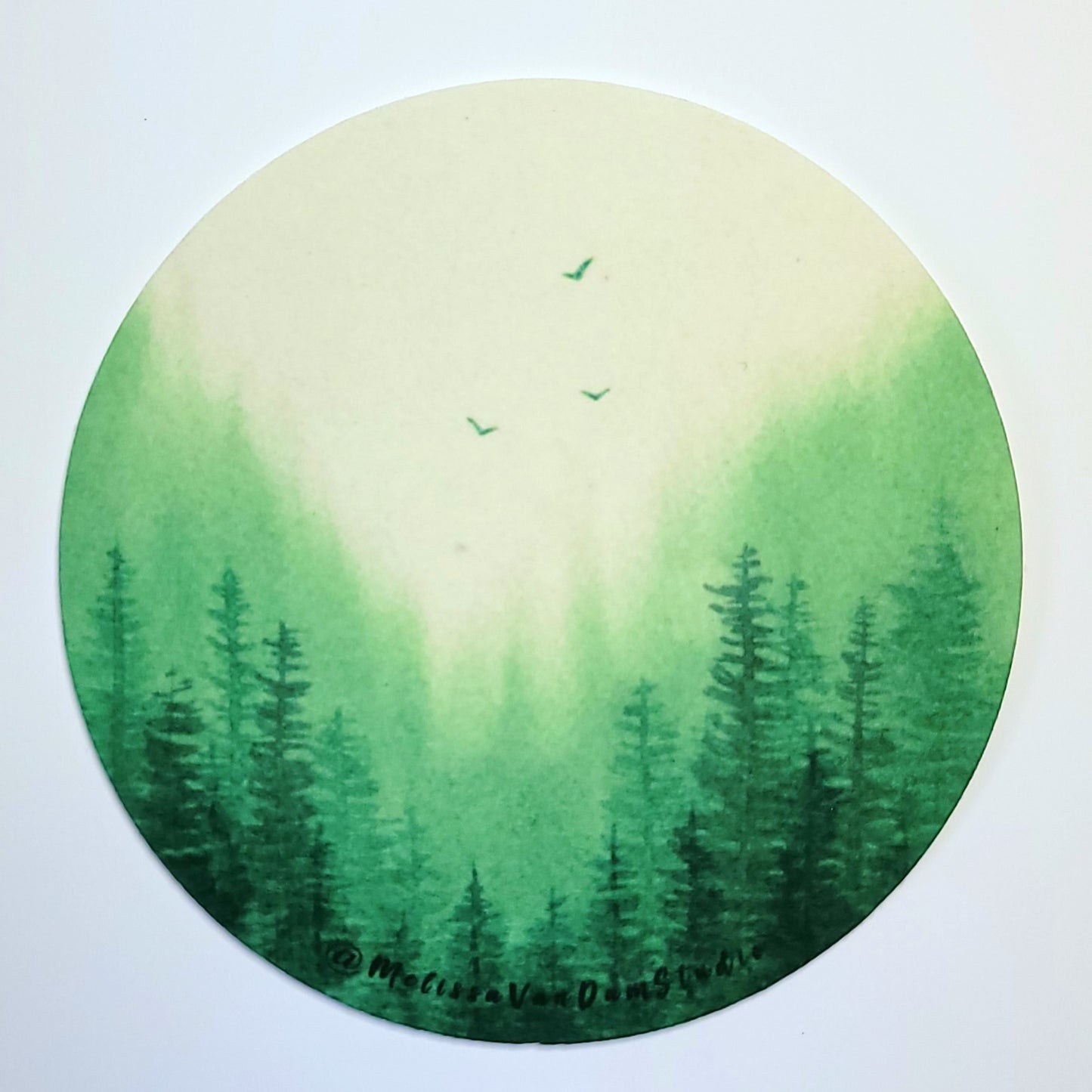 "Misty Pines" Set of 4 Bar Coasters