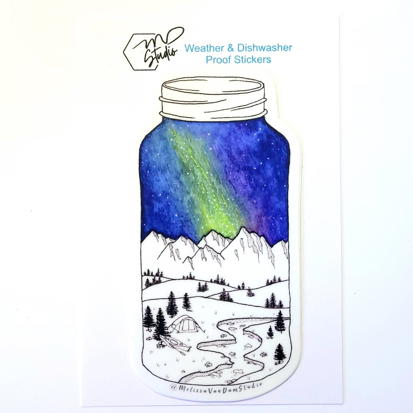 "Summer In a Jar" Weather Proof Sticker 75mm