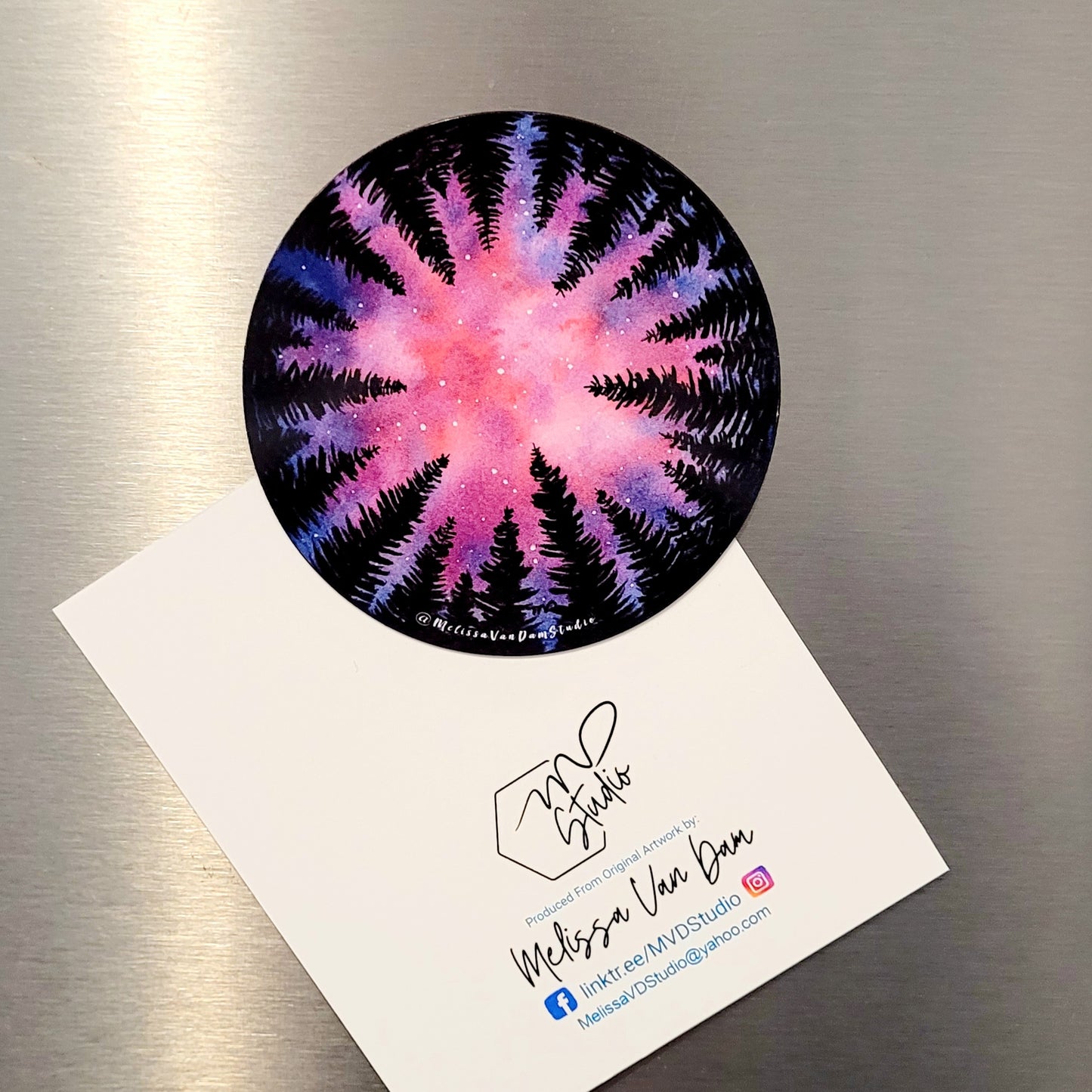 "Pink Nebula" Water Proof Magnet 75mm