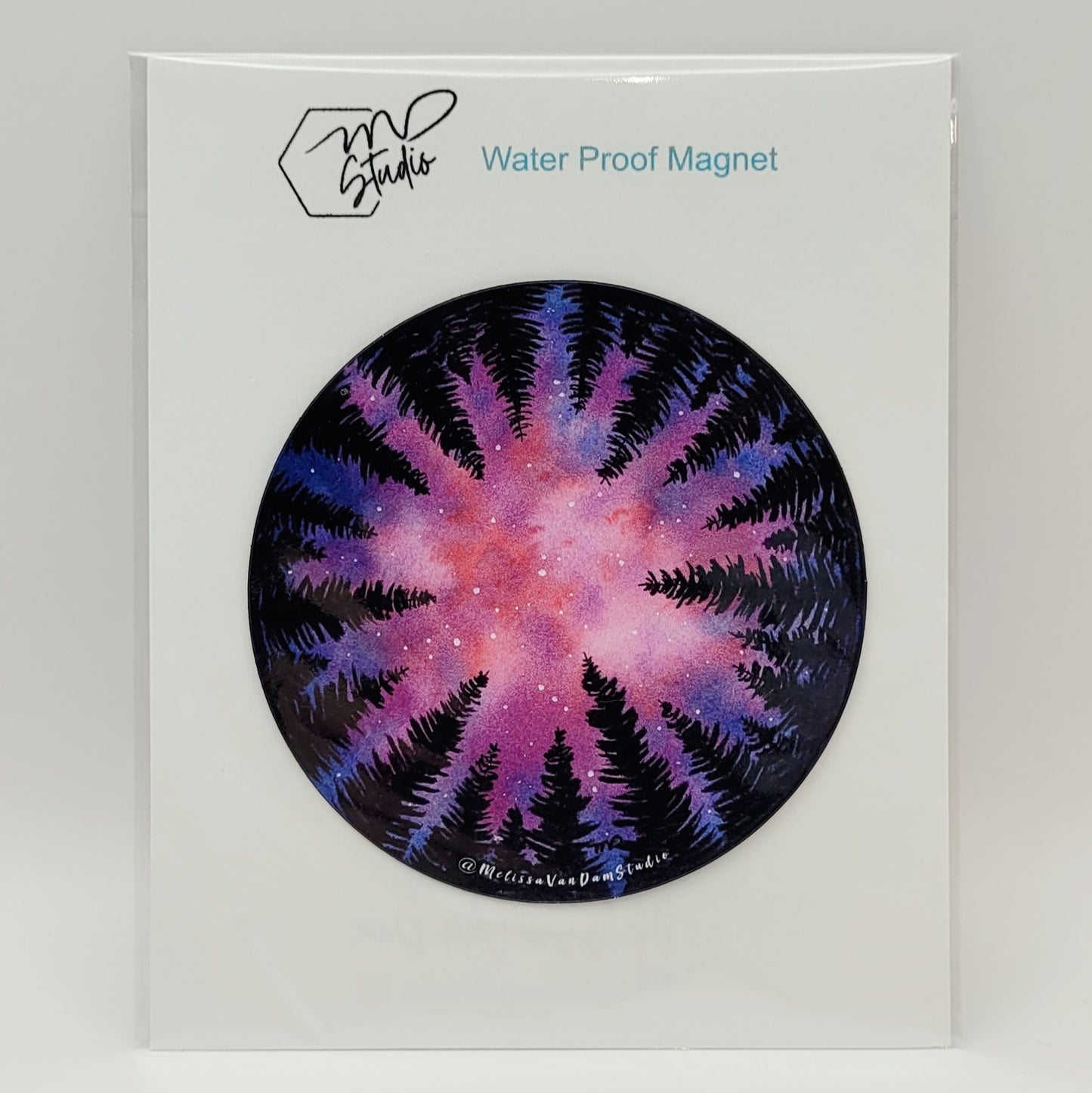 "Pink Nebula" Water Proof Magnet 75mm