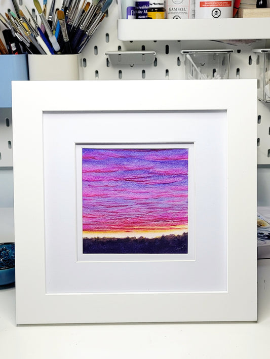 Original "Evening Opera" 5x5" Watercolour Painting