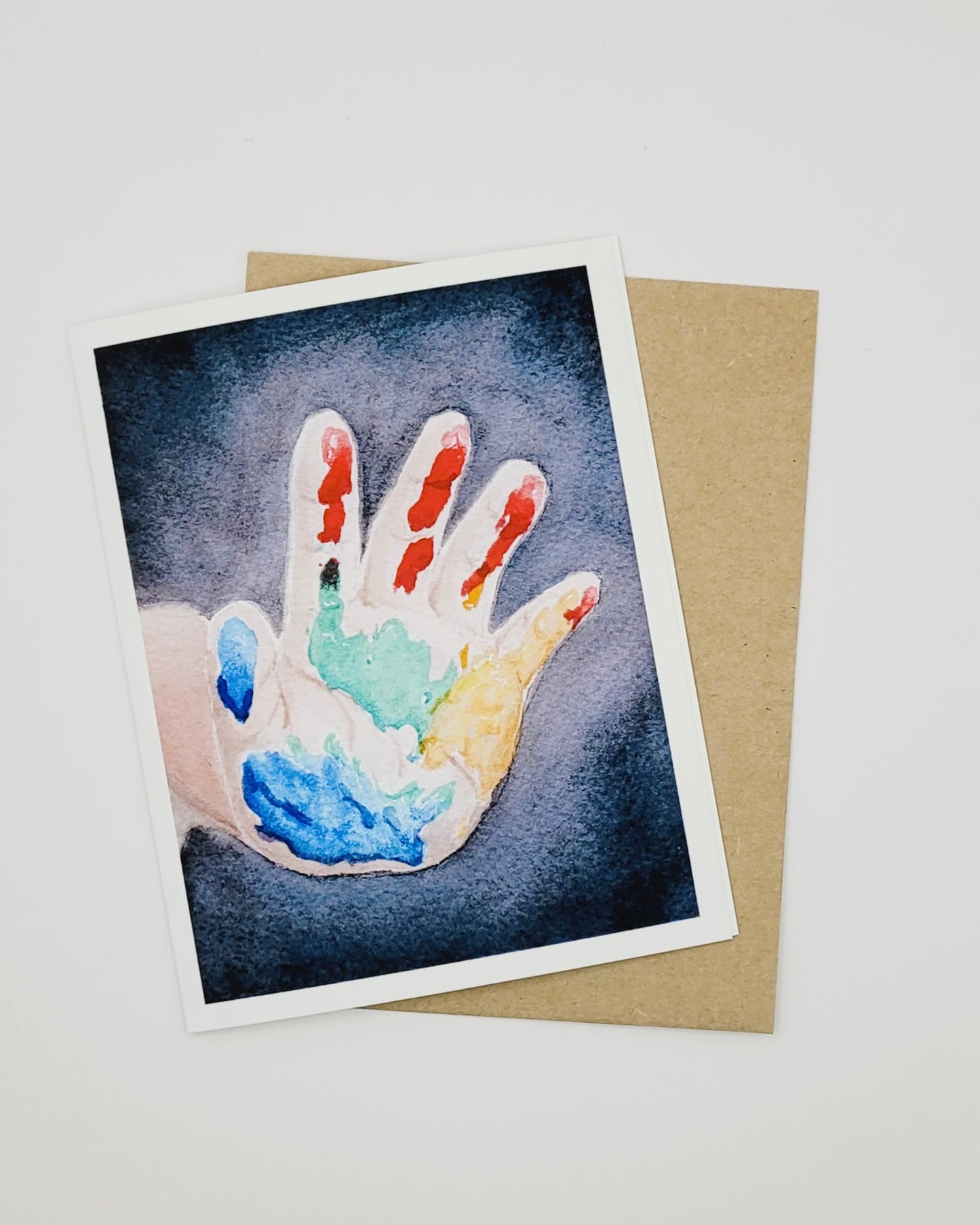 "Play with Me" Day 71 Child's Hand Covered In Paint