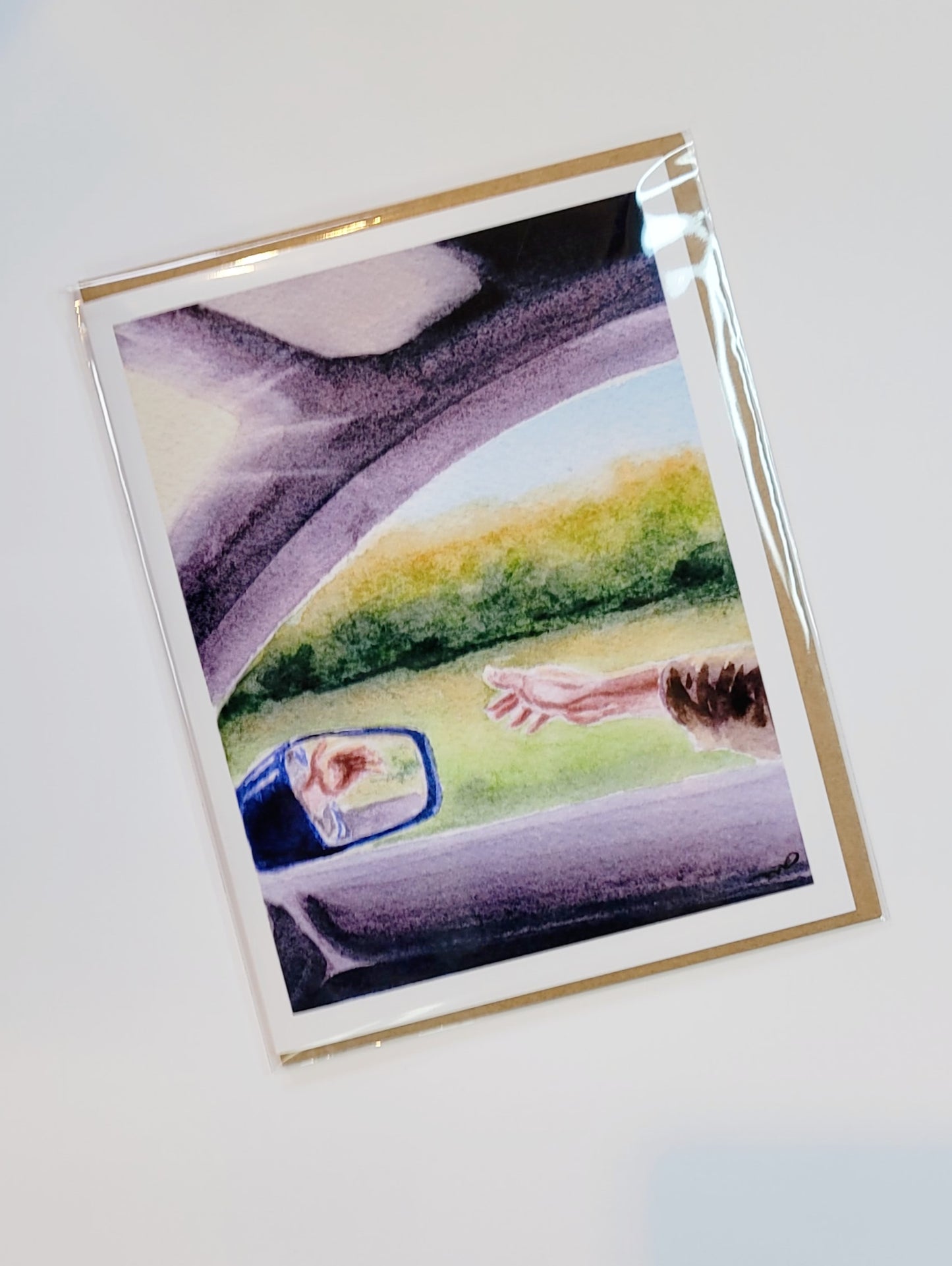 "Savour the Ride" hand out the window Blank Greeting Card