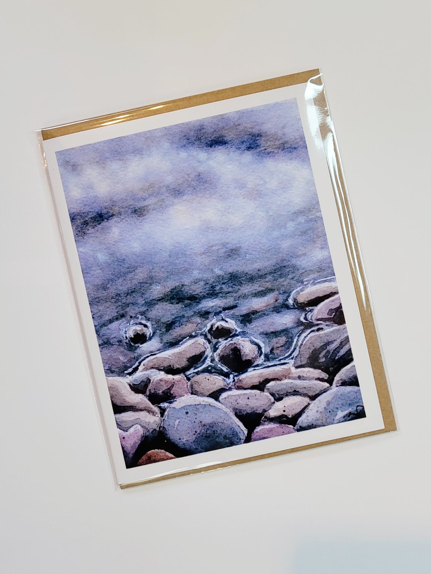 "Transition" waters edge 4.25x5.5" Blank Greeting Card with Envelope