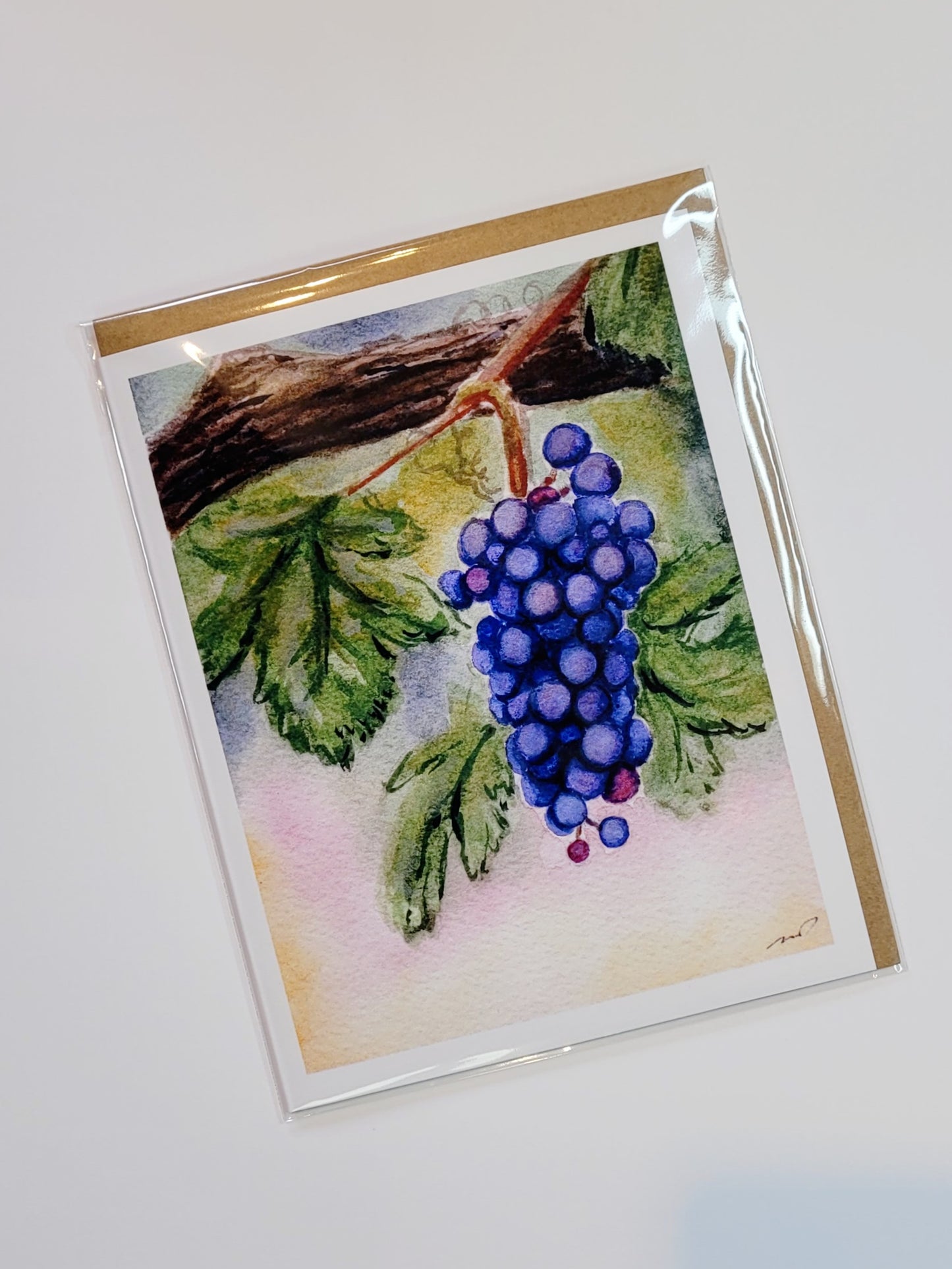 "I Am the Vine" grape vine 4.25x5.5" Blank Greeting Card with Envelope