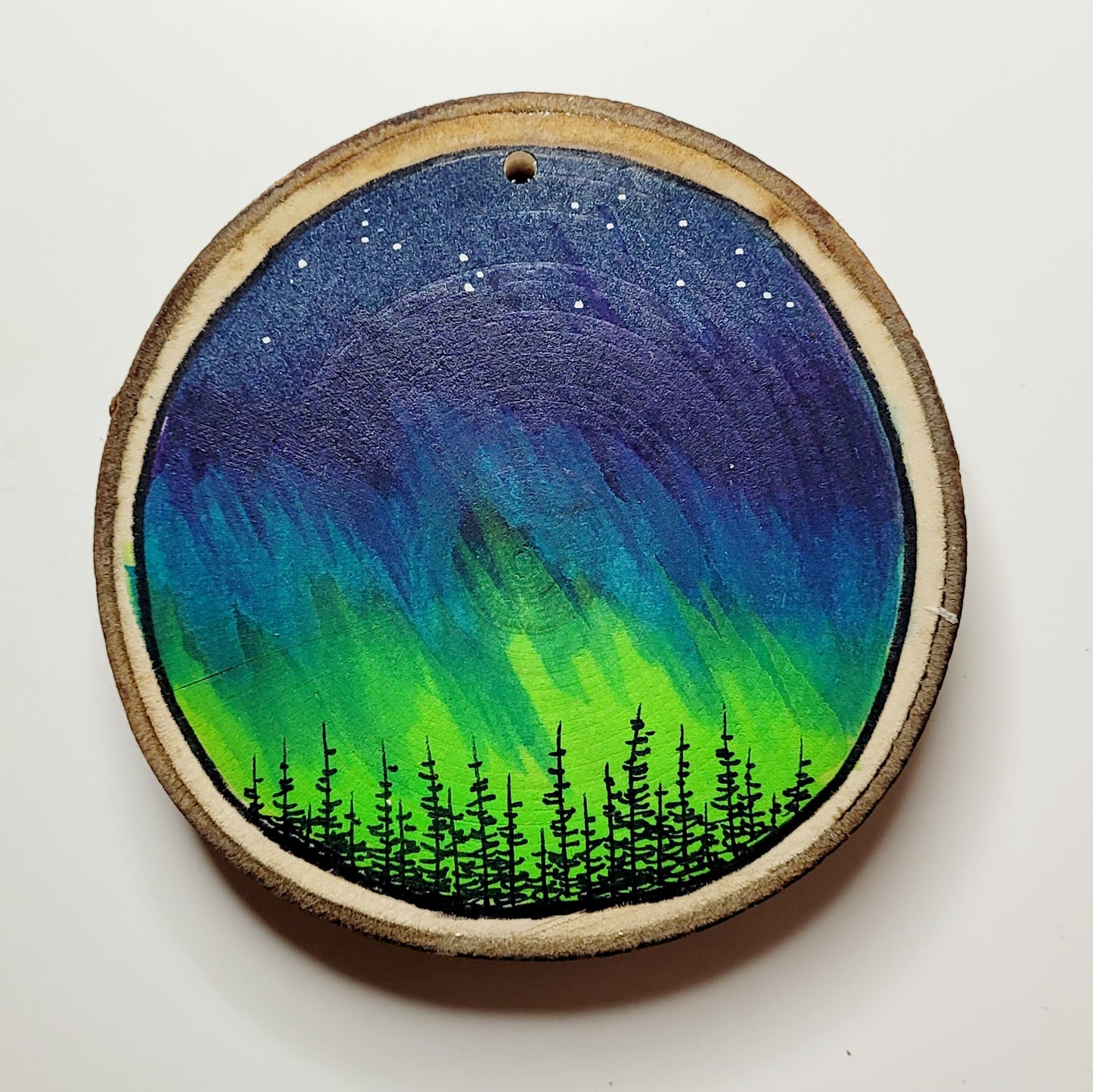 Hand Painted Wood Slice Ornaments - Large