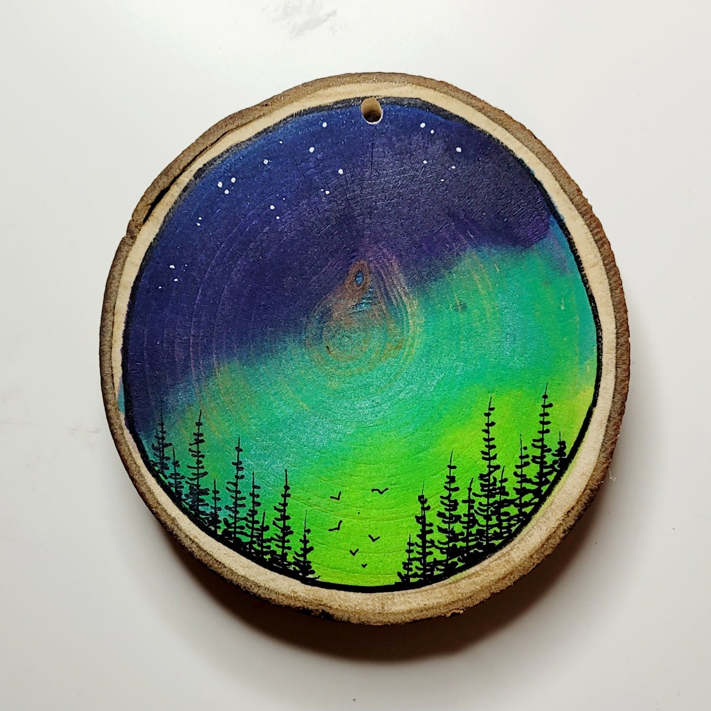 Hand Painted Wood Slice Ornaments - Large