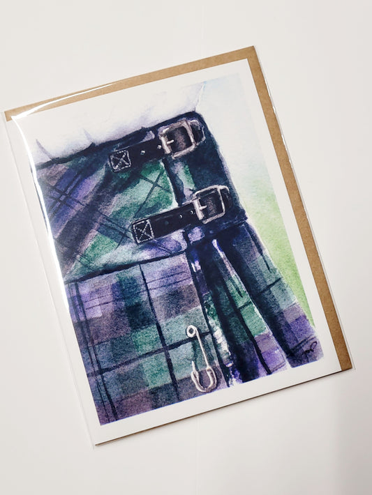 "Black Watch" Kilt Day 80 Greeting Card