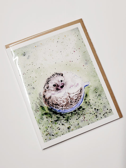 "Not My Cup of Tea" Hedgehog Day 40 Greeting Card