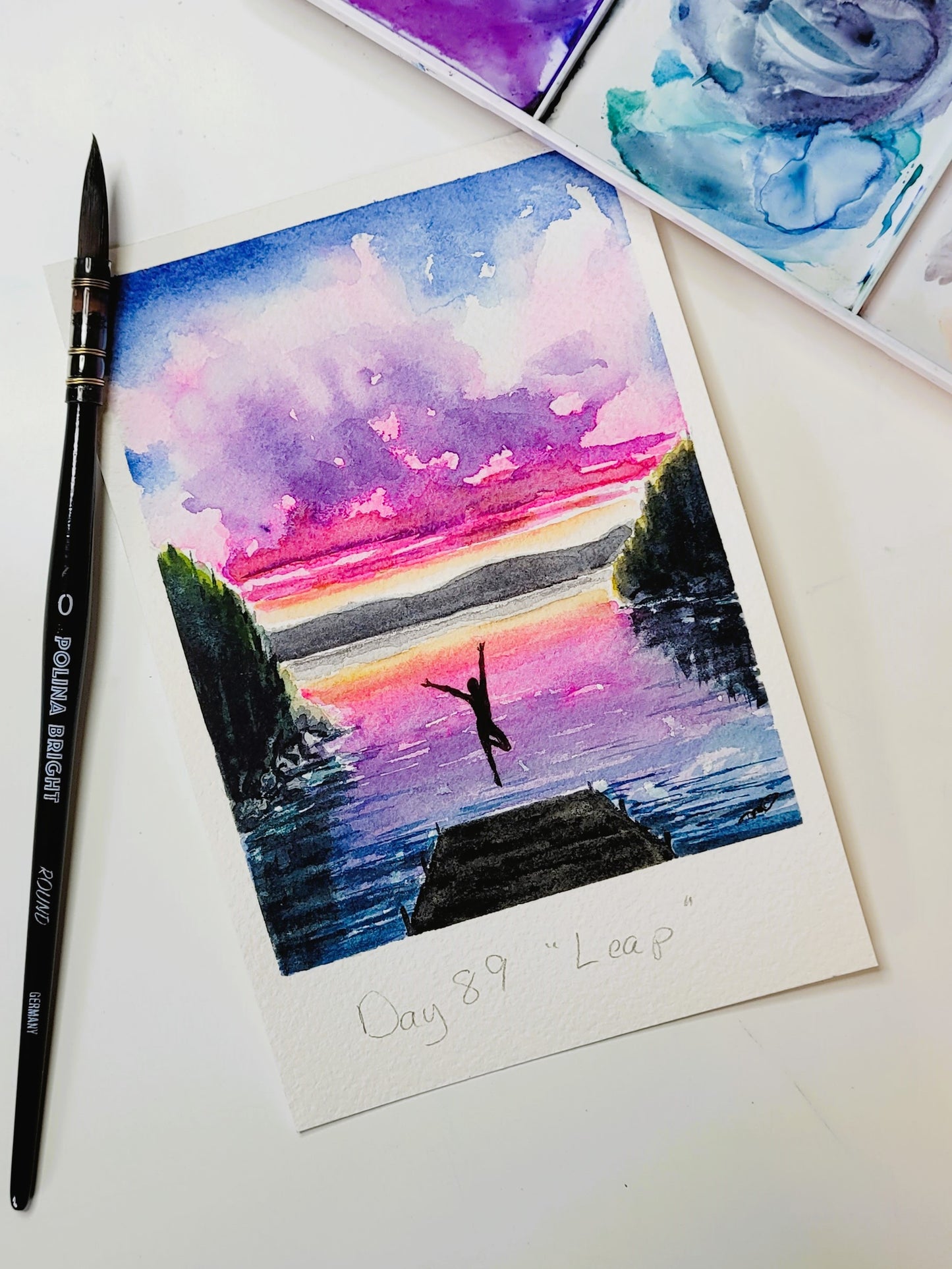 "Leap" Day 89 Jumping off a dock into a lake