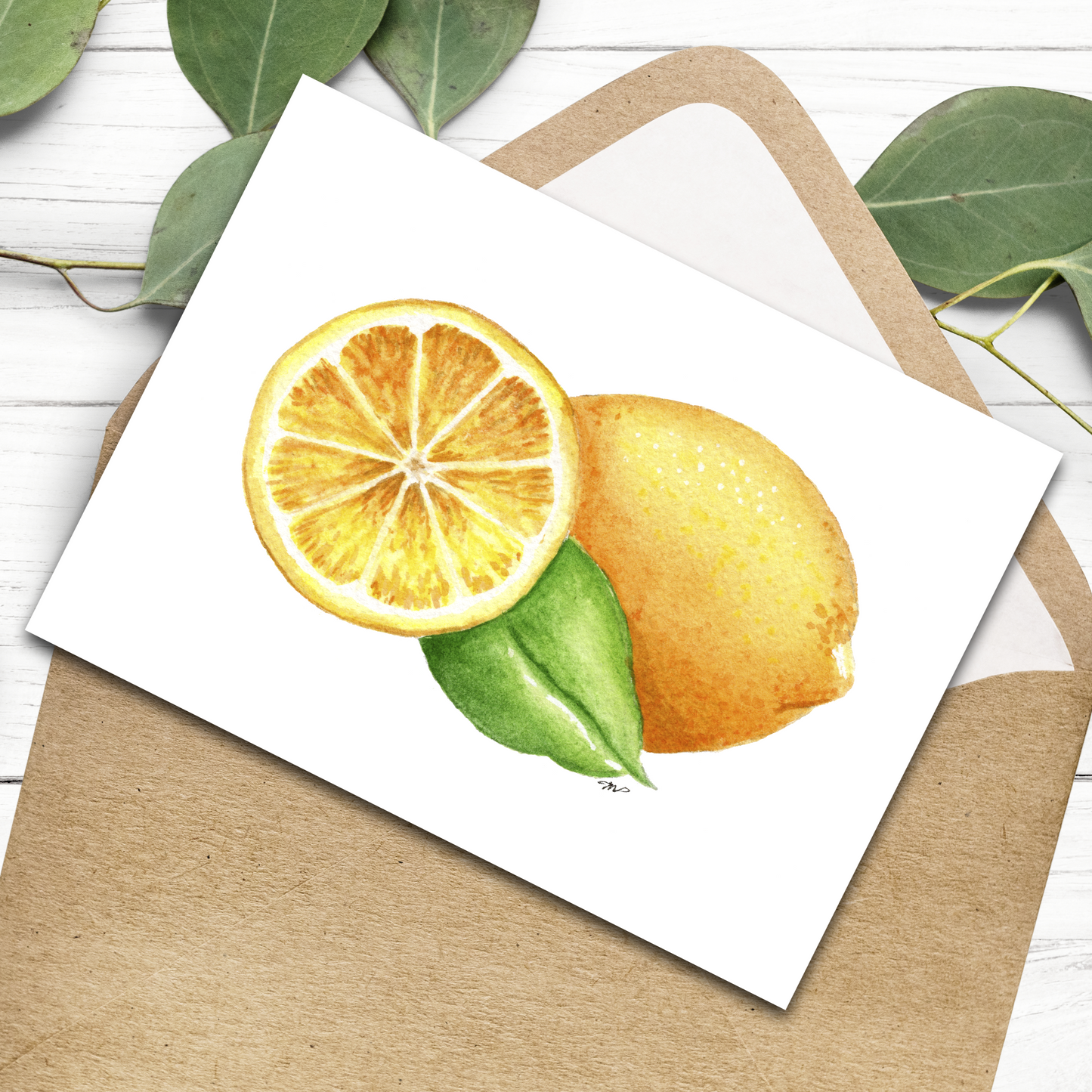 Lemon 4.25x5.5" Blank Greeting Card with Envelope