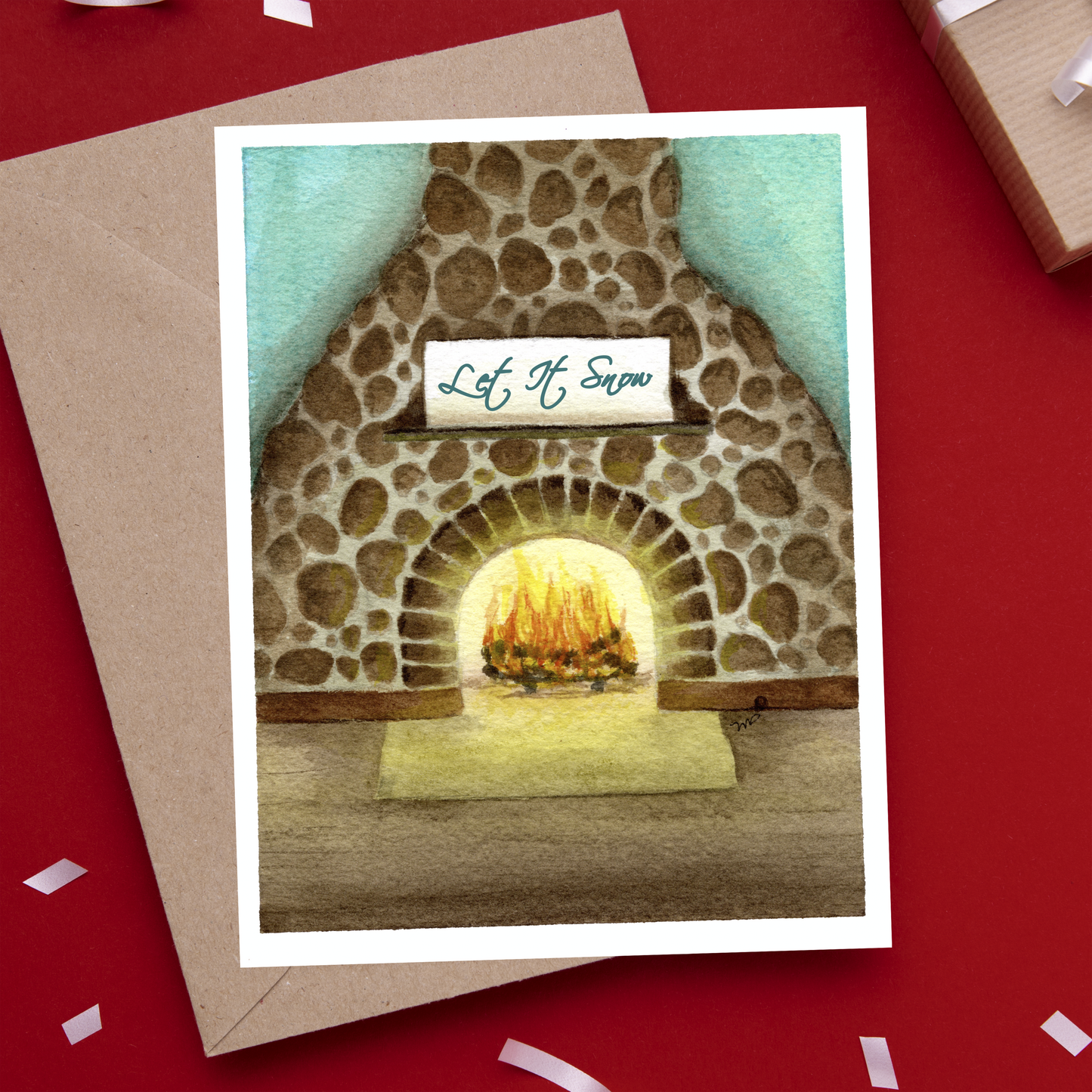 Let It Snow 4.25x5.5" Blank Greeting Card with Envelope