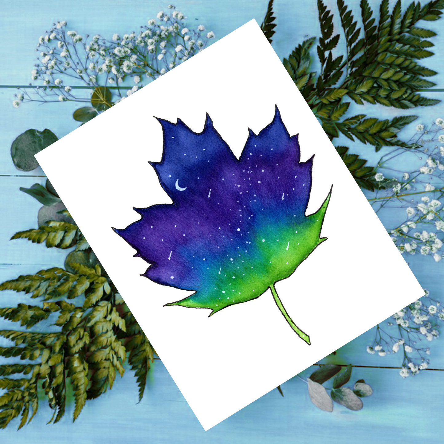 "Maple Leaf" 4.25x5.5" Blank Greeting Card with Envelope
