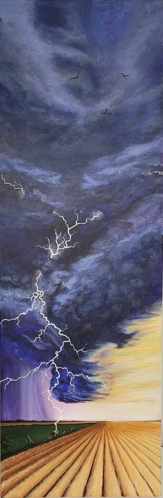 Original "In an Instant" 12x36" Acrylic Painting on Canvas