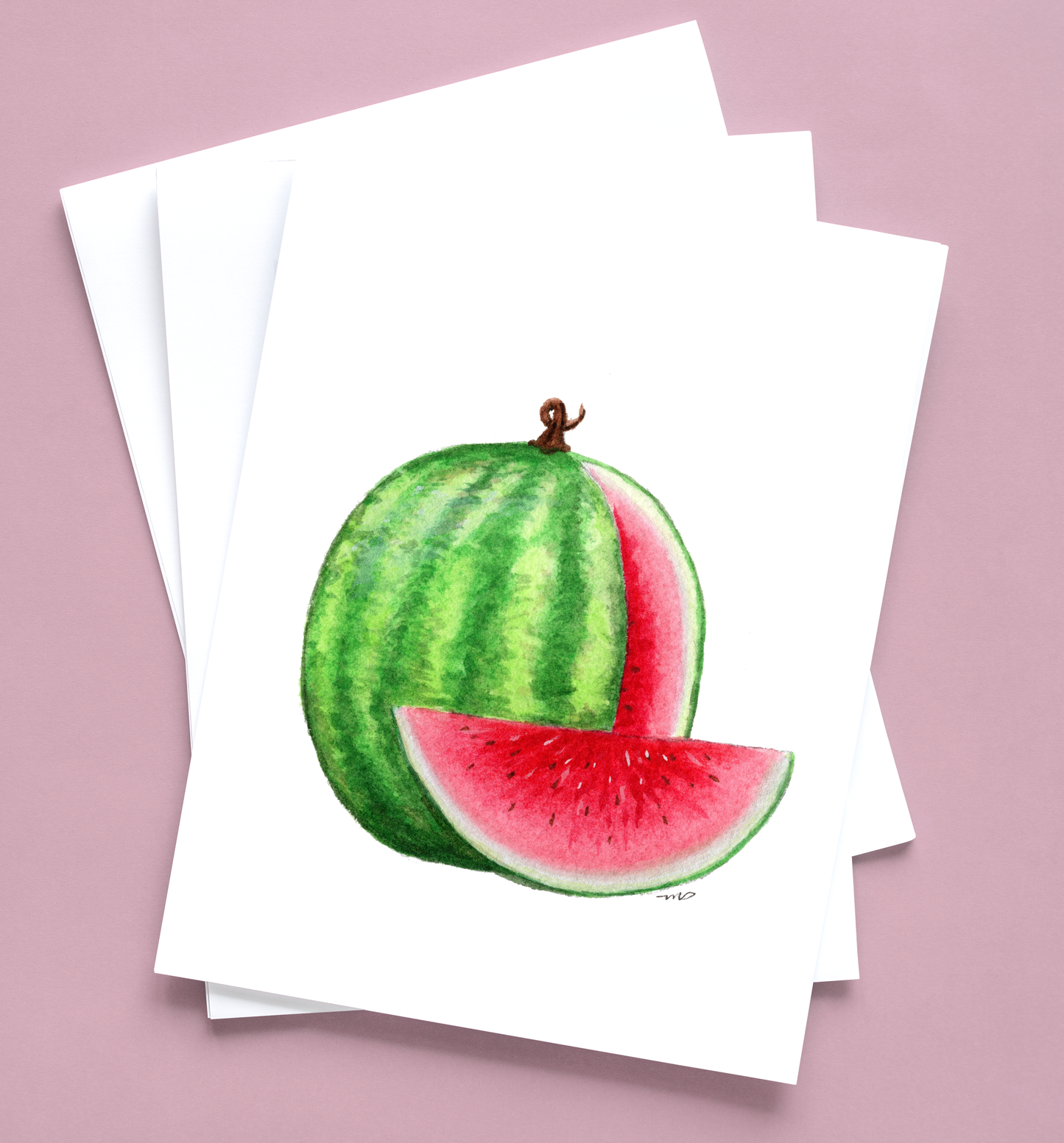 Watermelon 4.25x5.5" Blank Greeting Card with Envelope