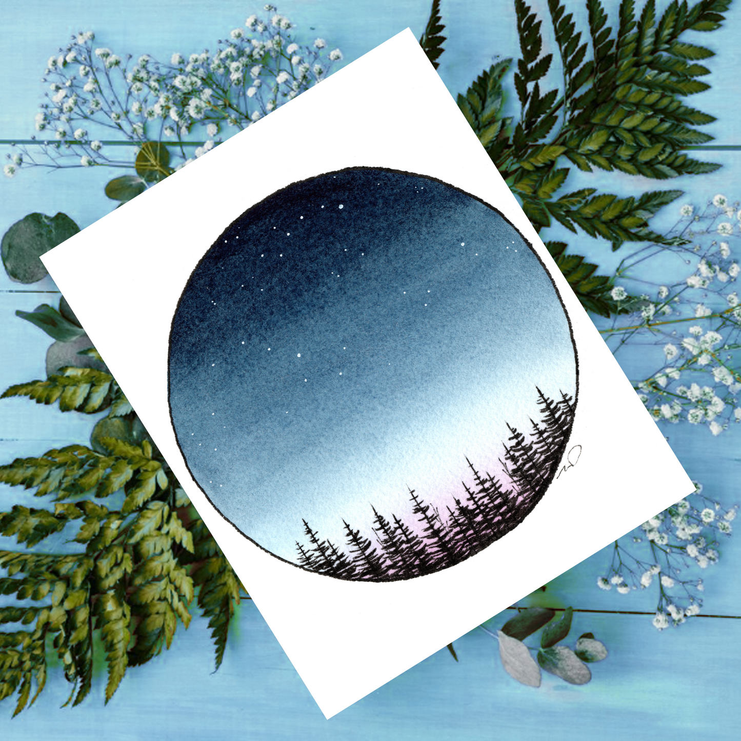 "Morning Rise" 4.25x5.5" Blank Greeting Card with Envelope