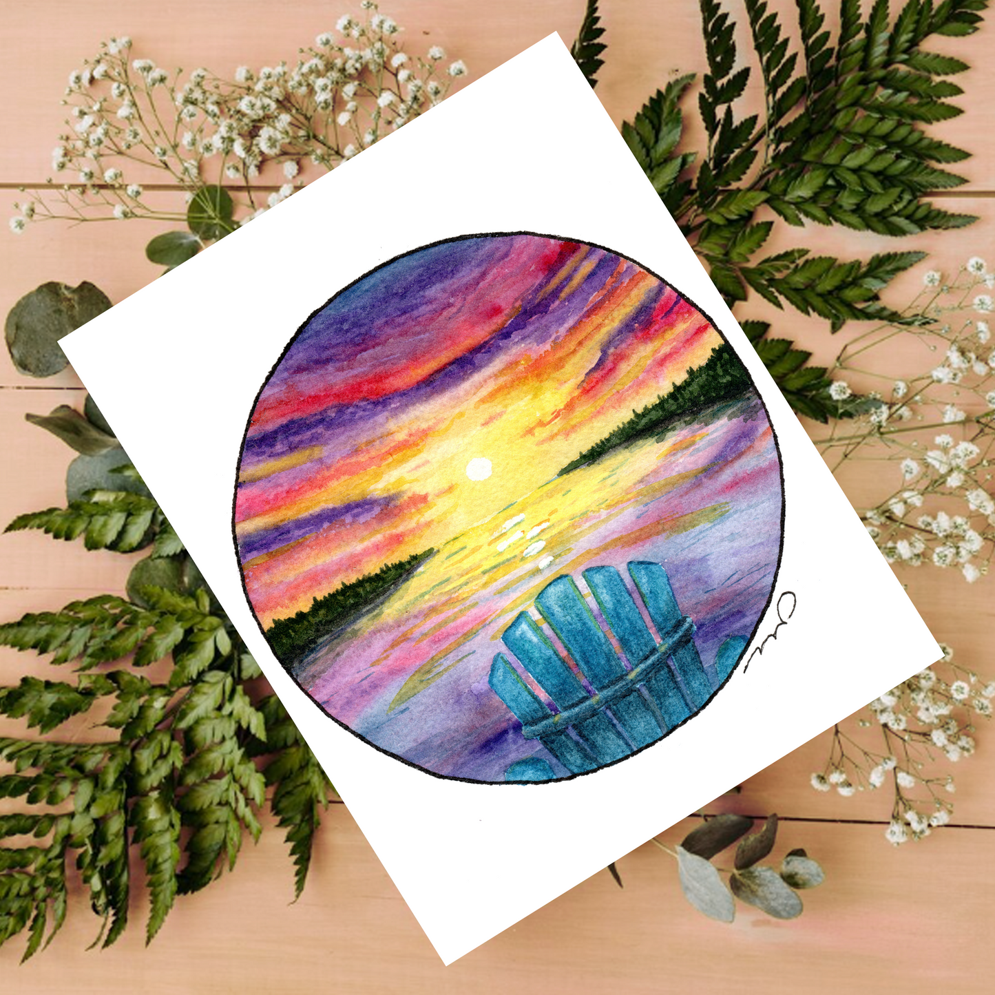 "Muskoka View" 4.25x5.5" Blank Greeting Card with Envelope