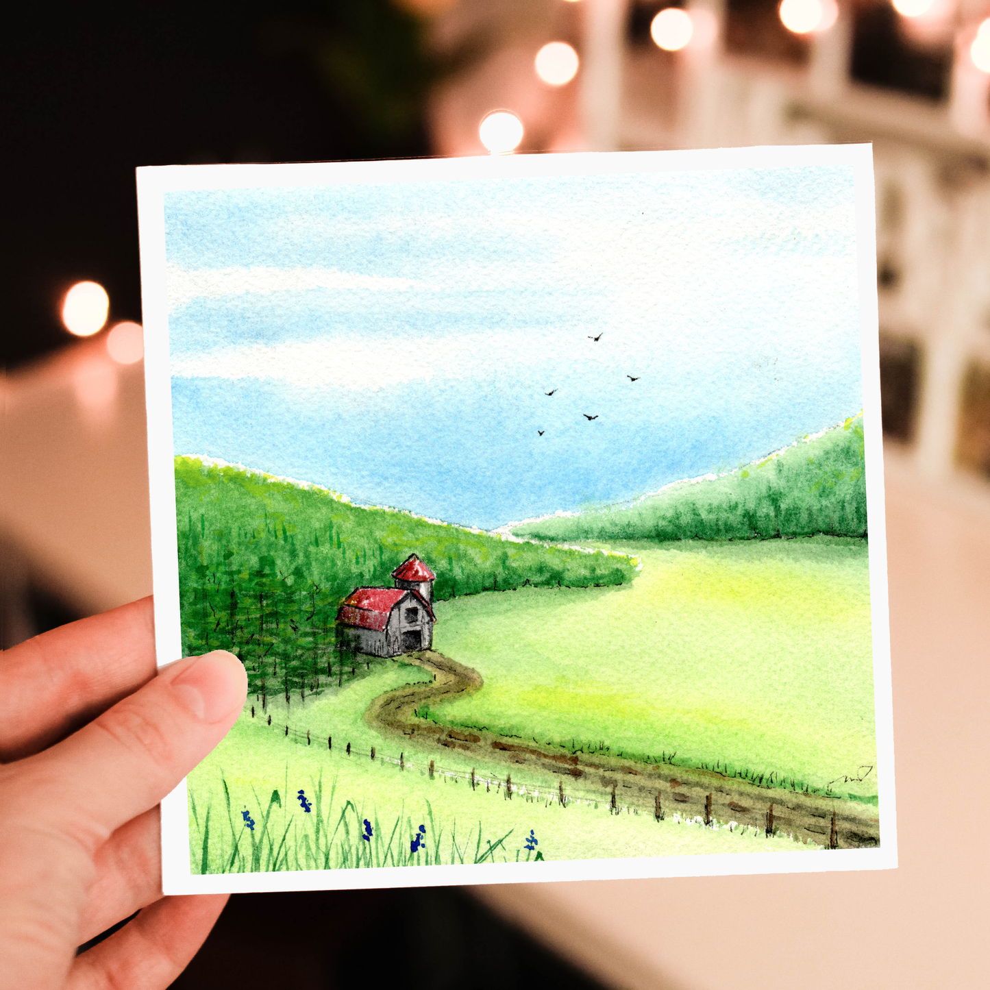 "Sunny Lane" 5.25" Square Blank Greeting Card with Envelope