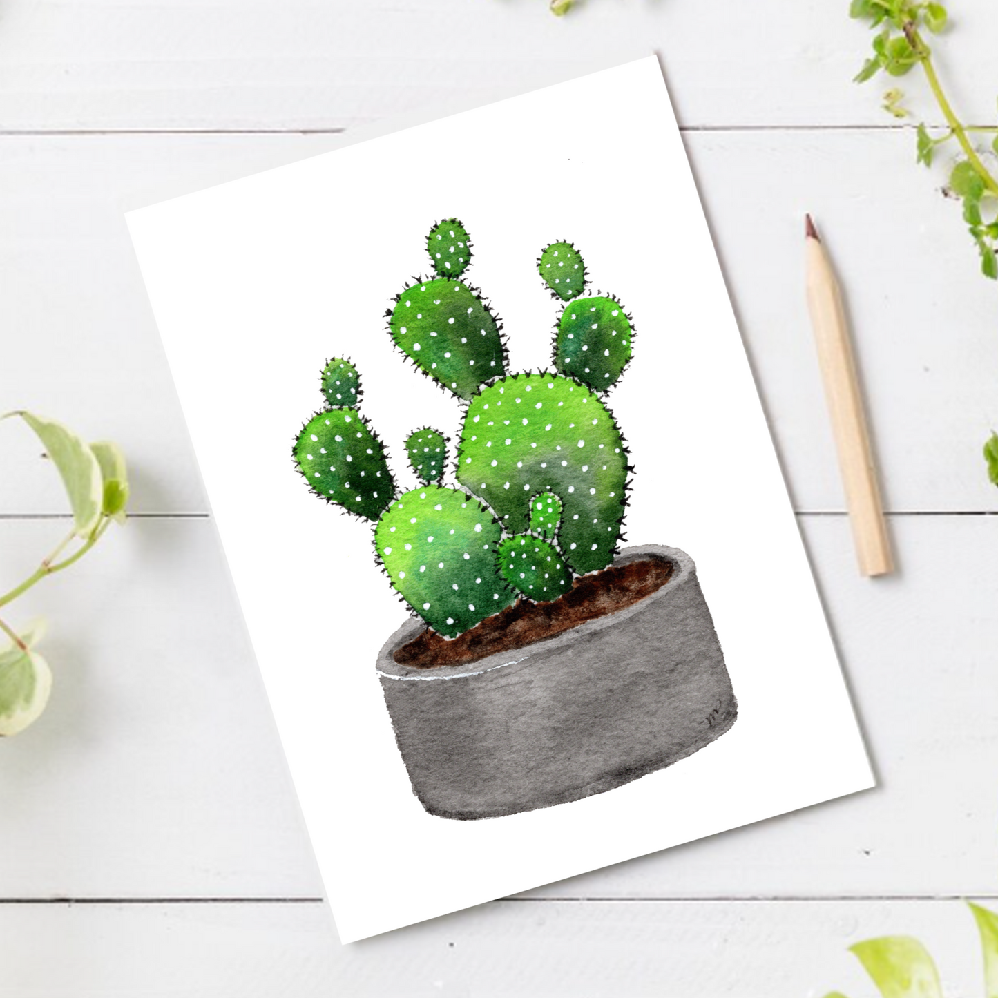 Cactus 4.25x5.5" Blank Greeting Card with Envelope