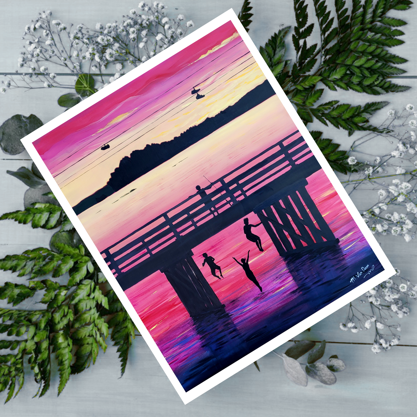 "Just Jump" 4.25x5.5" Blank Greeting Card with Envelope full