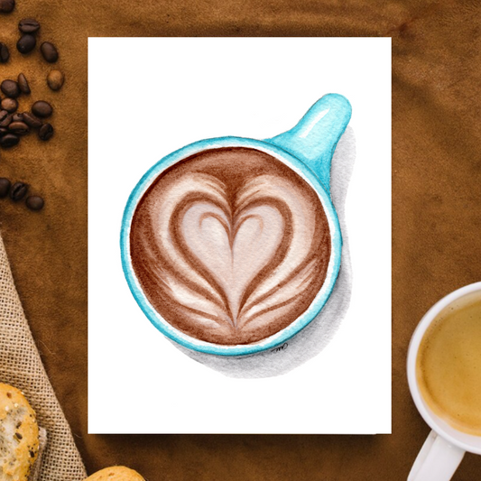 "Latte" 4.25x5.5" Blank Greeting Card with Envelope