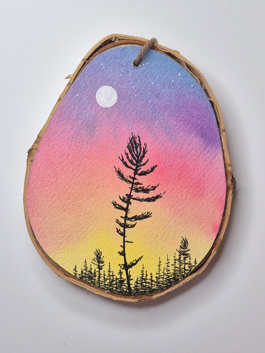 Hand Painted Wood Slice Ornaments - Extra Large