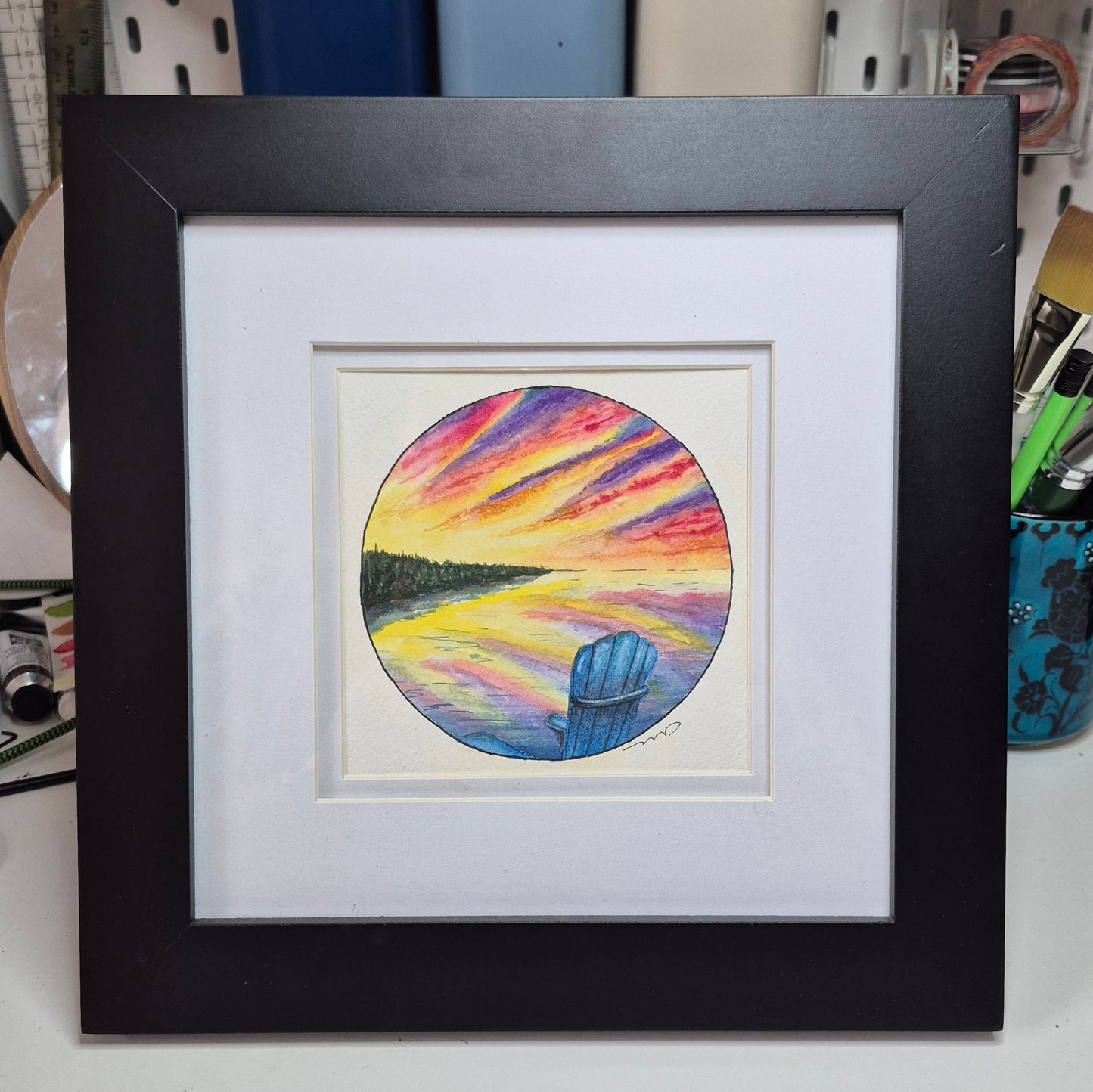 Original "Muskoka View" 5x5" Watercolour Painting