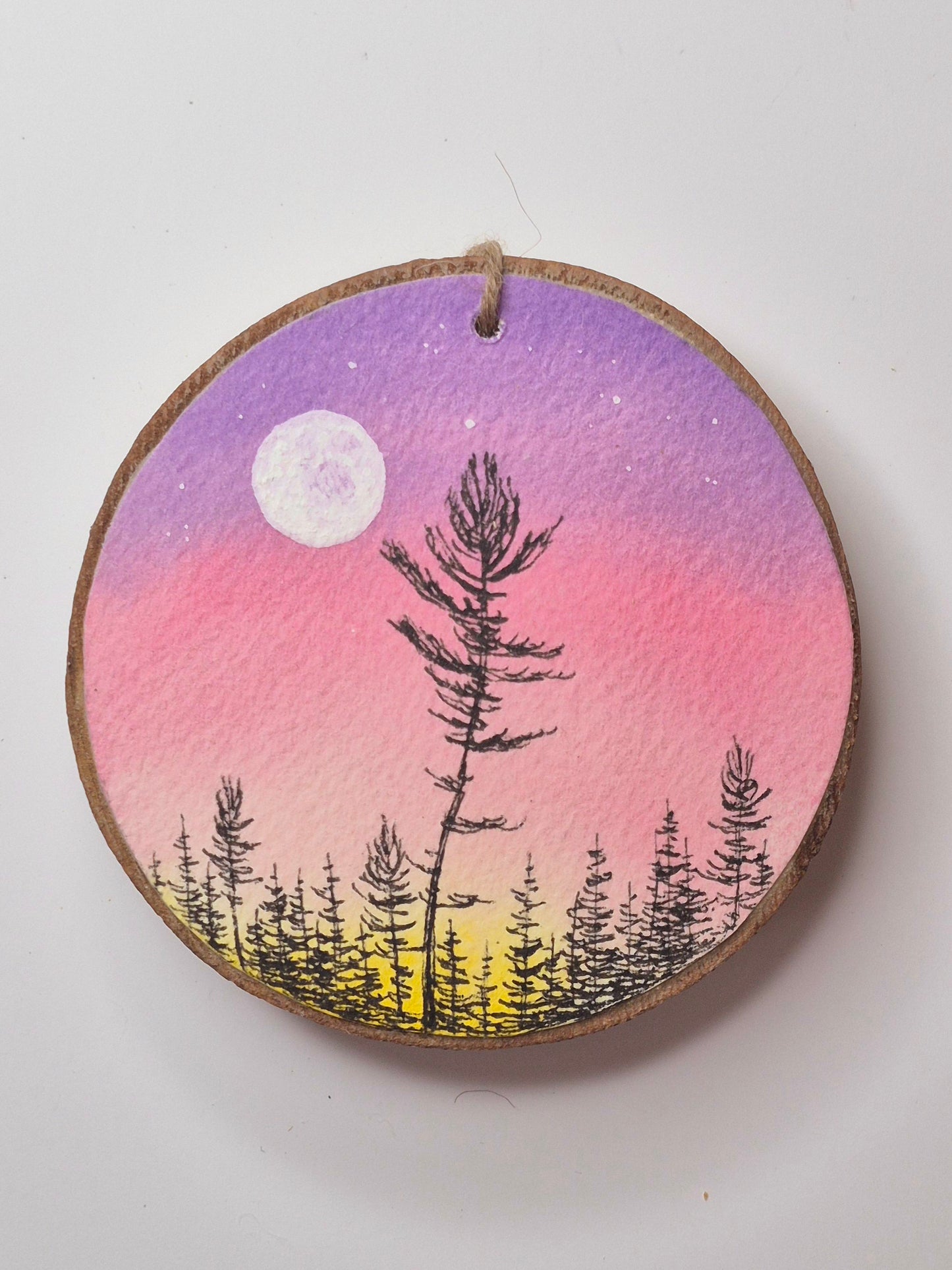 Hand Painted Wood Slice Ornaments - Large