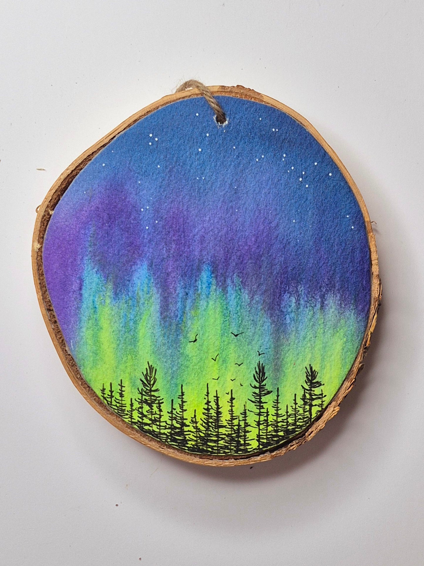 Hand Painted Wood Slice Ornaments - Extra Large