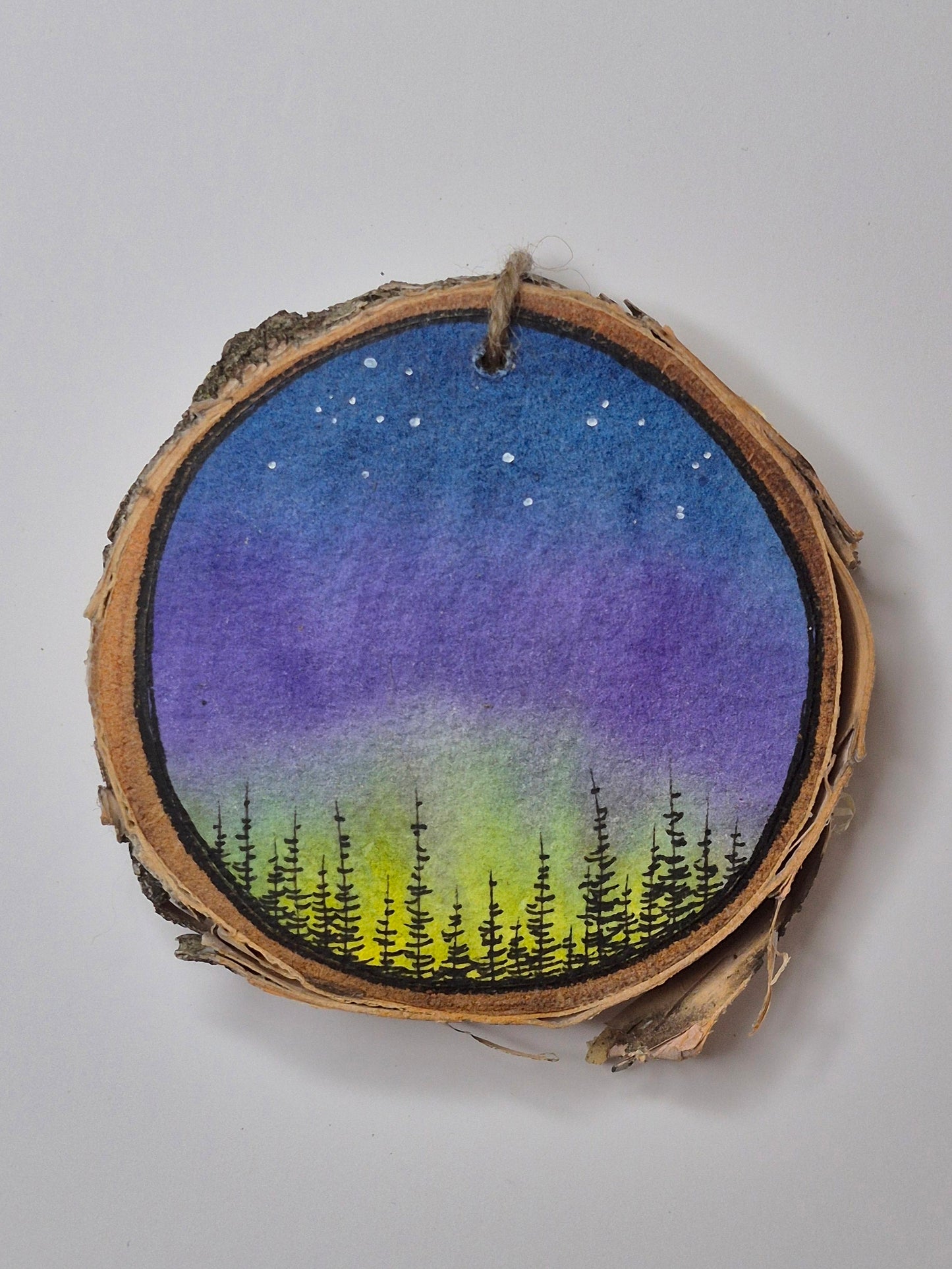 Hand Painted Wood Slice Ornaments - Medium