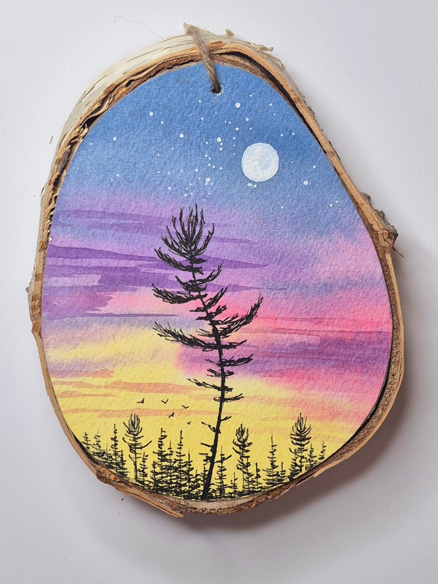 Hand Painted Wood Slice Ornaments - Extra Large