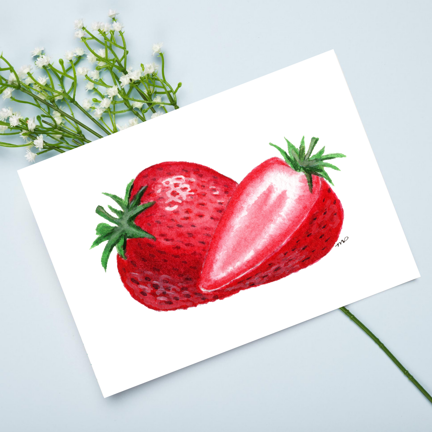 Strawberry 4.25x5.5" Blank Greeting Card with Envelope