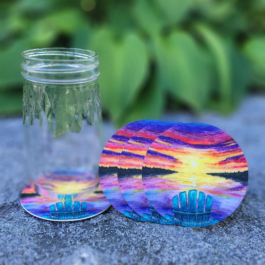 "Muskoka View" Set of 4 Bar Coasters