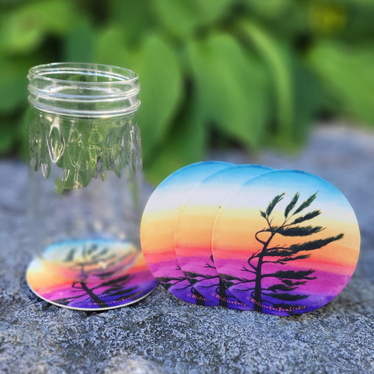 "Eden's Sunset" Set of 4 Bar Coasters