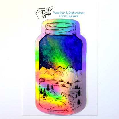 "Summer In a Jar" Weather Proof Sticker 75mm
