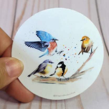 "Crashing In" Weather Proof Bird Sticker