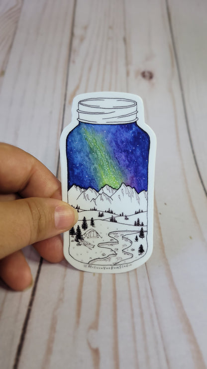 "Summer In a Jar" Weather Proof Sticker 75mm