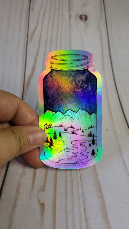 "Summer In a Jar" Weather Proof Sticker 75mm