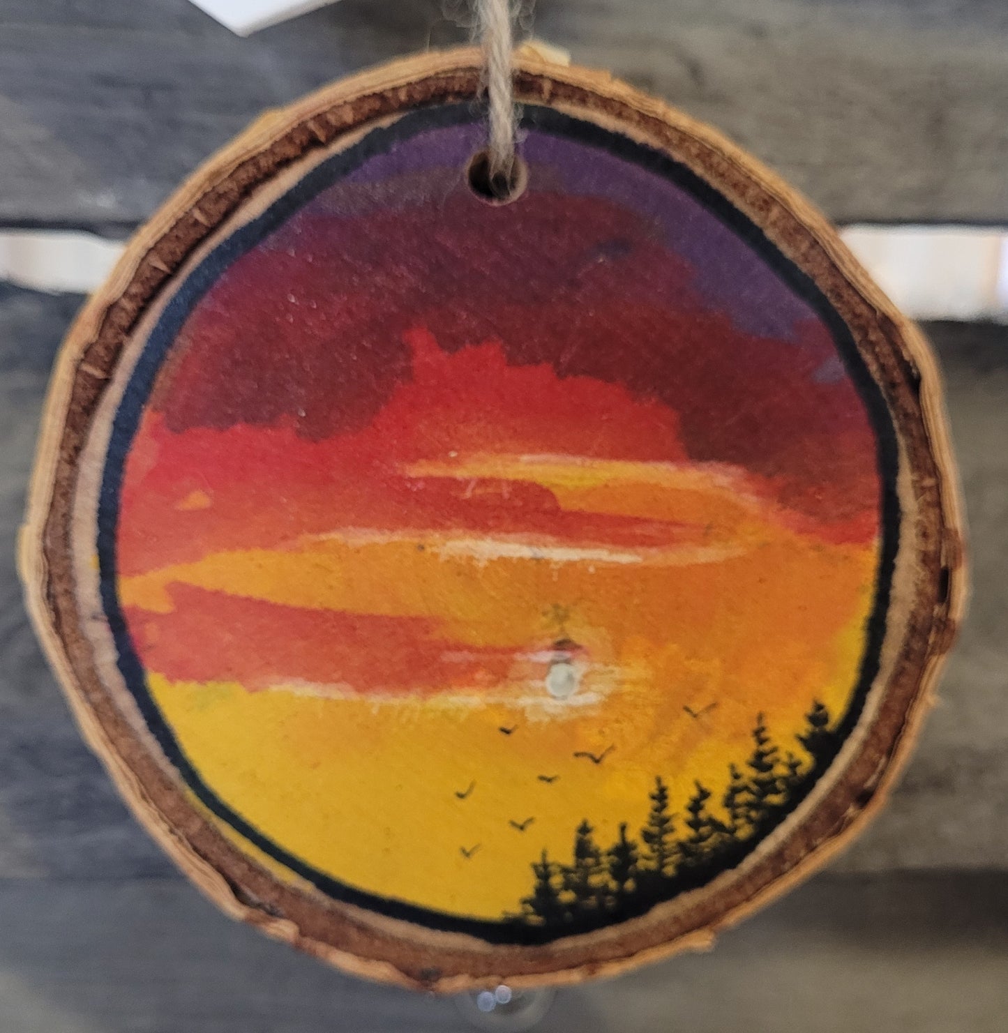 Hand Painted Wood Slice Ornaments - Small