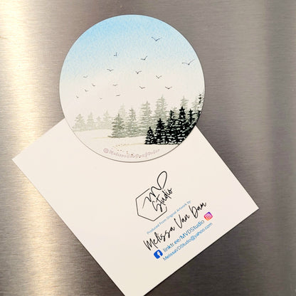 "Silent Walk" Water Proof Magnet 75mm