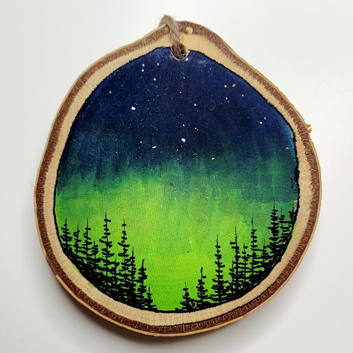 Hand Painted Wood Slice Ornaments - Small