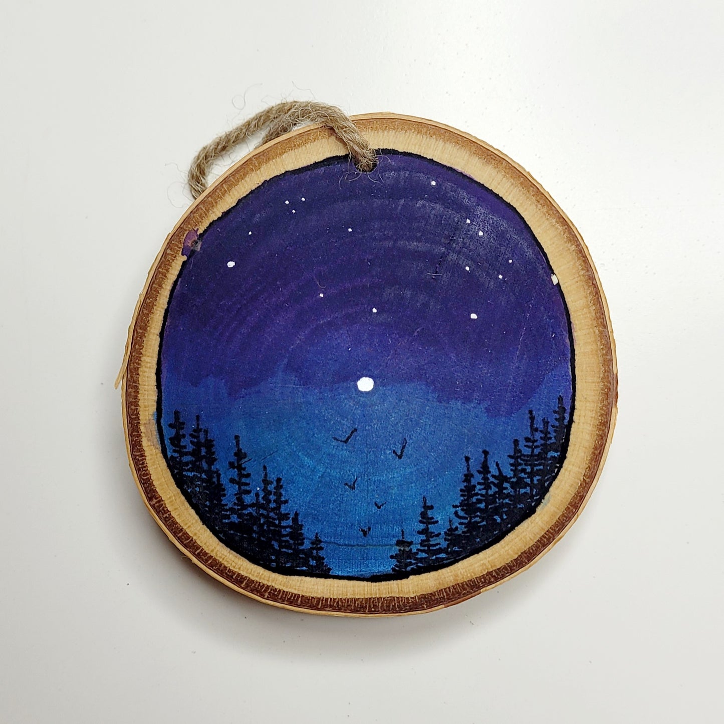 Hand Painted Wood Slice Ornaments - Small