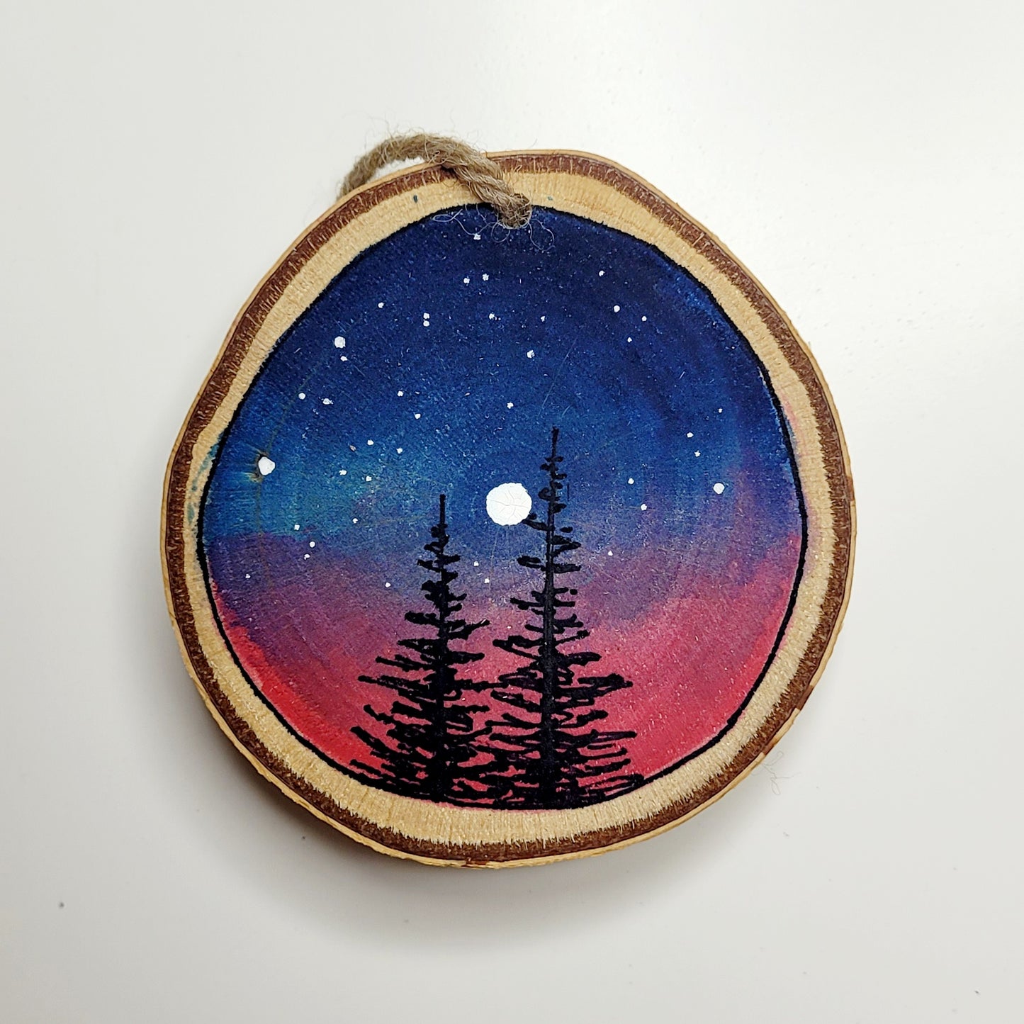 Hand Painted Wood Slice Ornaments - Small