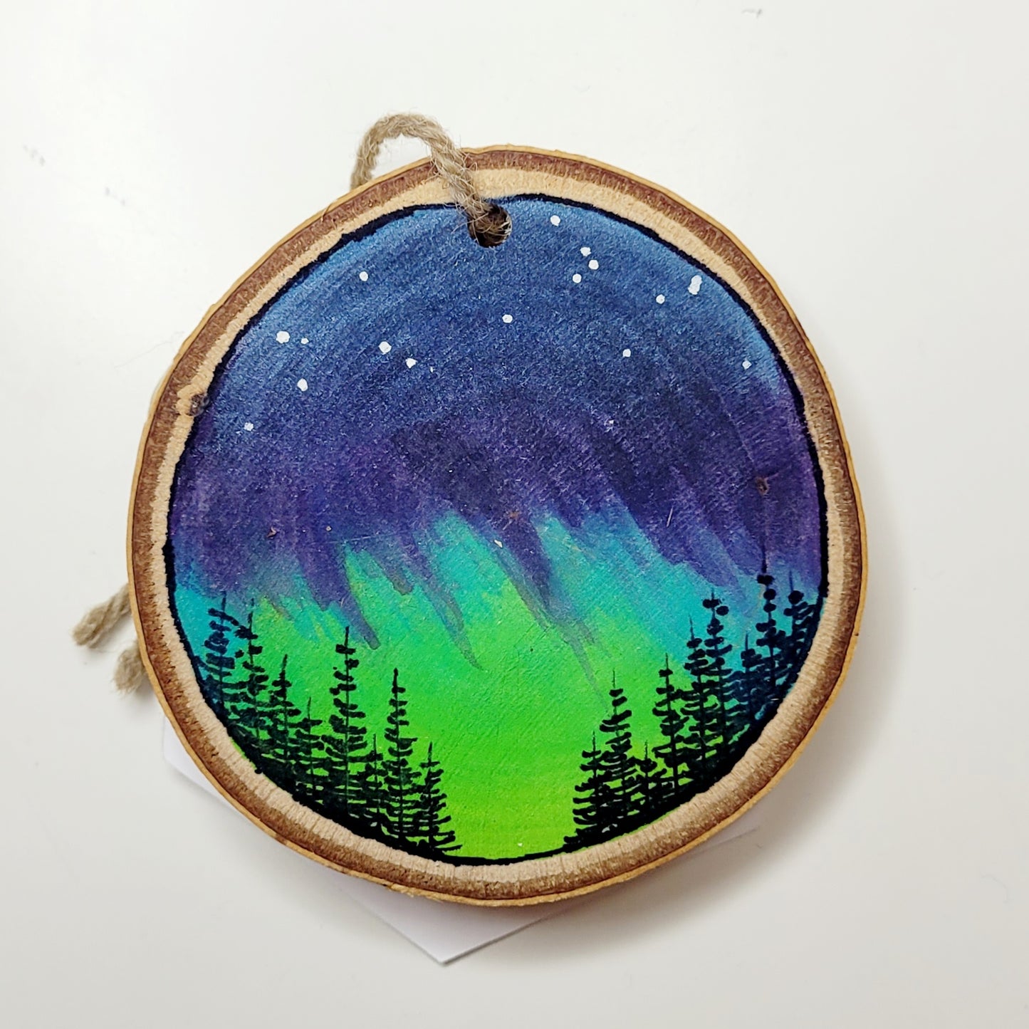 Hand Painted Wood Slice Ornaments - Small