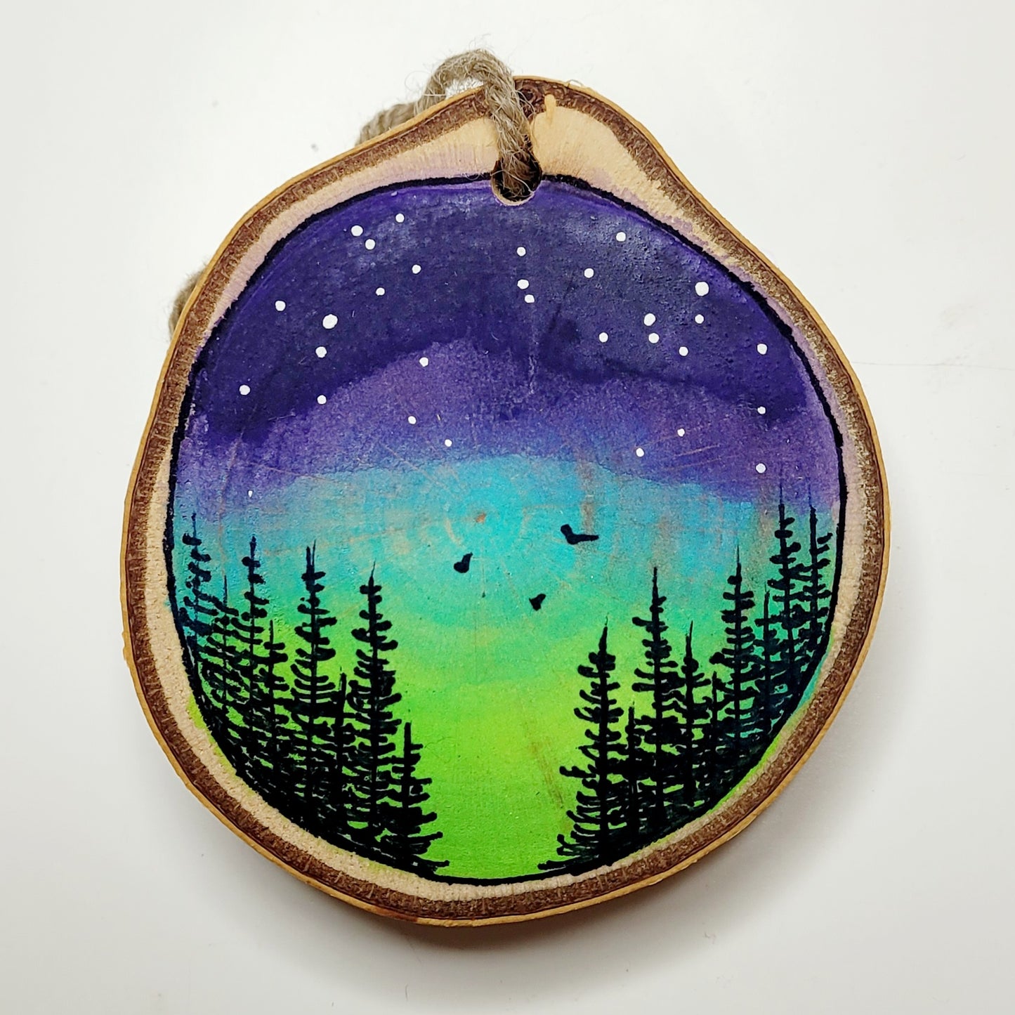 Hand Painted Wood Slice Ornaments - Small