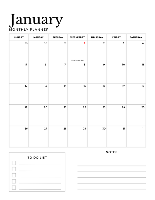 2025 Art Print Planner Calendar
